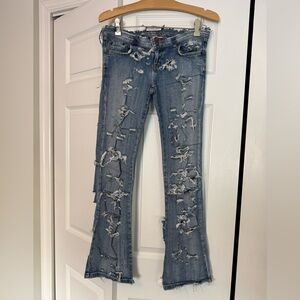 Devils rejects style Sherri moon zombie custom made distressed Tommy jeans